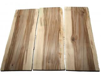 3x Satin Nussbaum Holz Amberbaum Brett 91x35-38cm x 24mm 