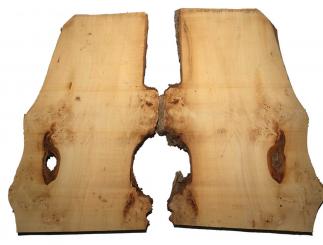 2x Ulme Holz Rüster gemasert Brett 98x38-60cm x 22-23mm 