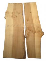 2x Ulme Holz Rüster gemasert Brett 89x18-31cm x 22mm 
