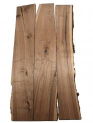 3x Nussbaumholz Walnussholz Brett 91x12-17cm x 24mm E5 