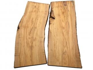 2x Olivenholz Brett Olivenbaum Holz 90x34-38cm x 22mm 