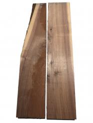 2x Nussbaumholz Walnussholz Epoxid Holz 70x8-14,7cm x 49mm 