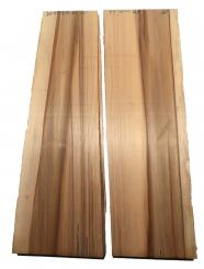 2x Satin Nussbaum Holz Amberbaum 75x18-24cm x 48mm 