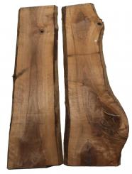 2x Nussbaumholz Walnussholz Bohle 105x24-35cm x 23mm 