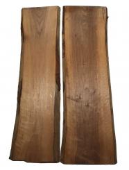 2x Nussbaumholz Walnussholz Bohle 104x27-33cm x 23mm 
