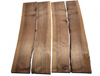 4x Nussbaumholz Walnussholz Brett 99x18-21cm x 23mm 