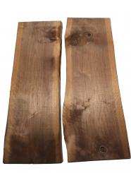 2x Nussbaumholz Walnussholz Bohle 105x35-39cm x 23mm 