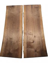 2x Nussbaumholz Riegel Walnussholz Curly 110x37-40cm x 23mm 