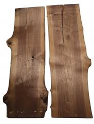 2x Nussbaumholz Walnussholz Bohle 102x31-36cm x 23mm 