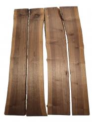 4x Nussbaumholz Walnussholz Brett 104x14-19cm x 23mm 