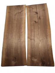 2x Nussbaumholz Riegel Walnussholz Curly 104x34-38cm x 23mm 