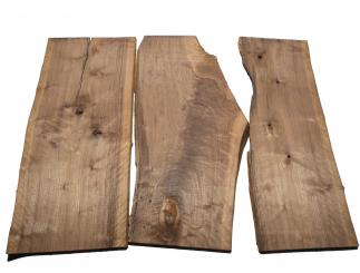 3x Nussbaumholz Walnussholz Bohle 98x29-47cm x 22-23mm 