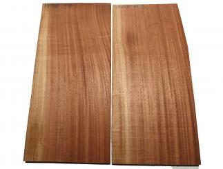 2x Mahagoni Holz Schnittholz Sapeli 59x25-28cm x 24mm 