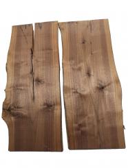 2x Nussbaumholz Walnussholz Bohle 84x31-36cm x 23mm 