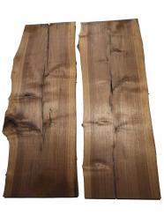 2x Nussbaumholz Walnussholz Bohle 95x31-37cm x 21-23mm 