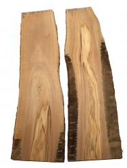 2x Olivenholz Brett Olivenbaum Holz 84x16-24cm x 25mm 