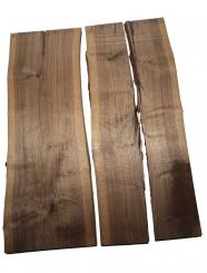 3x Nussbaumholz Walnussholz Bohle 93x16-34cm x 22-23mm 