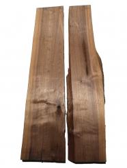 2x Nussbaumholz Walnussholz Nussholz 99x15-22cm x 44-47mm 