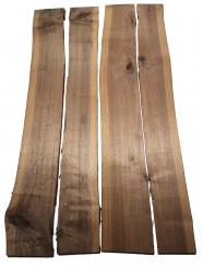4x  Nussbaumholz Walnussholz Bohle 120x13-19cm x 22-23mm 