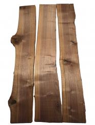 3x Nussbaumholz Walnussholz Brett 104x15-22cm x 21-23mm 