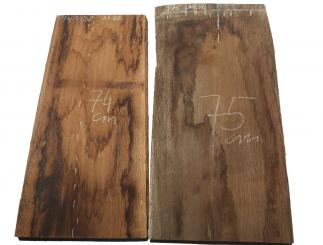 Räuchereiche Holz Eiche geräuchert Eichenholz 75x38-39cm x 35-37mm 