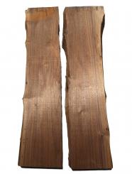 2x Nussbaumholz Walnussholz Bohle 88x18-24cm x 58-60mm 