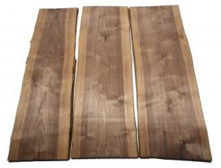 3x Nussbaumholz Walnussholz Bohle 91x27-34cm x 22-23mm 