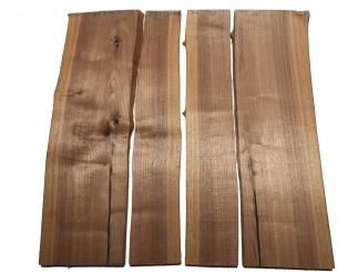 4x Nussbaumholz Walnussholz Bohle 71x11-22cm x 23mm 