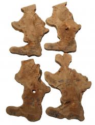 4x Oliven Wurzelholz Maserholz Epoxid Holz 43-47x30cm x 25mm 
