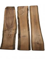 3x Nussbaumholz Walnussholz Bohle 104x21-28cm x 24mm 