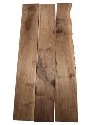 3x Nussbaumholz Walnussholz Brett 92x12-14cm x 24mm V9 