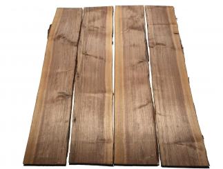 4x Nussbaumholz Walnussholz Bohle 120x23-25cm x 23mm 