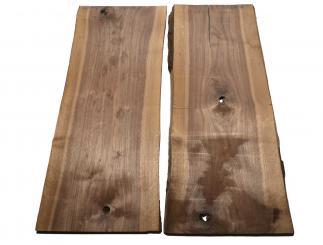 2x Nussbaumholz Walnussholz Bohle 105x41-45cm x 22-24mm 