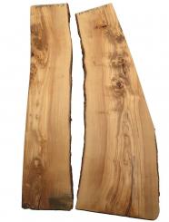 2x Olivenholz Brett Olivenbaum 77x15-26cm x 27mm 