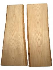 2x Eschenholz Brett Esche Holz Bohle 97x30-37cm x 22mm 