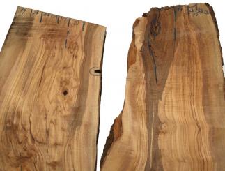 2x Olivenholz Brett Olivenbaum 74x23-33cm x 27mm 