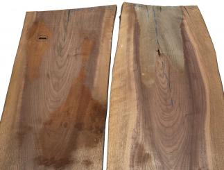 2x Nussbaumholz Walnussholz Bohle 103x31-38cm x 21-23mm 