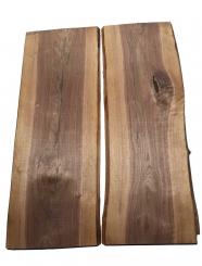 2x Nussbaumholz Walnussholz Bohle 104x35-41cm x 23mm 
