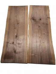2x Nussbaumholz Walnussholz Bohle 121x43-46cm x 20-23mm 