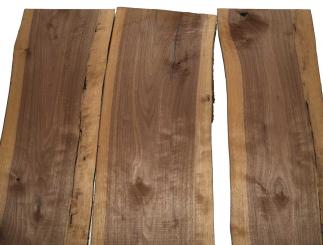 3x Nussbaum Holz Walnussholz rustikal 102x28-33cm x 22-23mm 