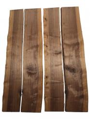 4x Nussbaumholz Walnussholz Brett 94x14-18cm x 22-23mm 