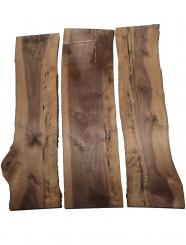 3x Nussbaum Holz Walnussholz rustikal 102x22-31cm x 22mm 