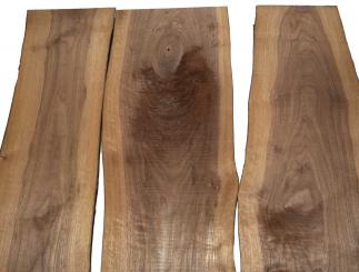 3x Nussbaum Holz Walnussholz rustikal 102x20-30cm x 22mm 