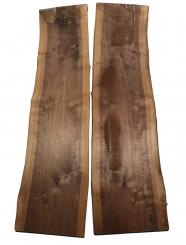 2x Nussbaumholz Walnussholz Brett 128x29-33cm x 21-23mm 
