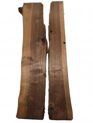 2x Nussbaumholz Walnussholz Nussholz 83x9-17cm x 39-44mm 