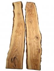 2x Olivenholz Brett Olivenbaum Holz 115x16-24cm x 20mm 