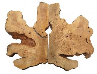2x Oliven Wurzelholz Maserholz Epoxid Holz 38-24cm x 31-33mm 