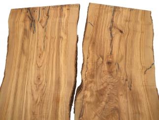 2x Olivenholz Brett Olivenbaum Holz 93x36-43cm x 23mm 