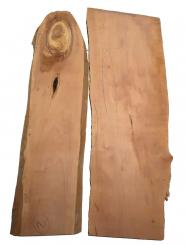 2x Apfelbaum Holz f Epoxid wormy 97x16-35cm x 27mm 