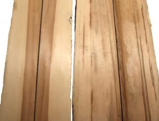 2x Satin Nussbaum Holz Amberbaum 126x15-18cm x 47-48mm #1 